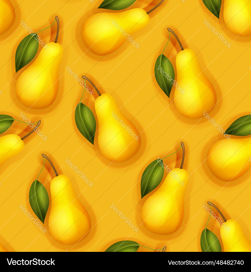Seamless pattern with colorful cute pear Seamless pattern with colorful cute pear vector image