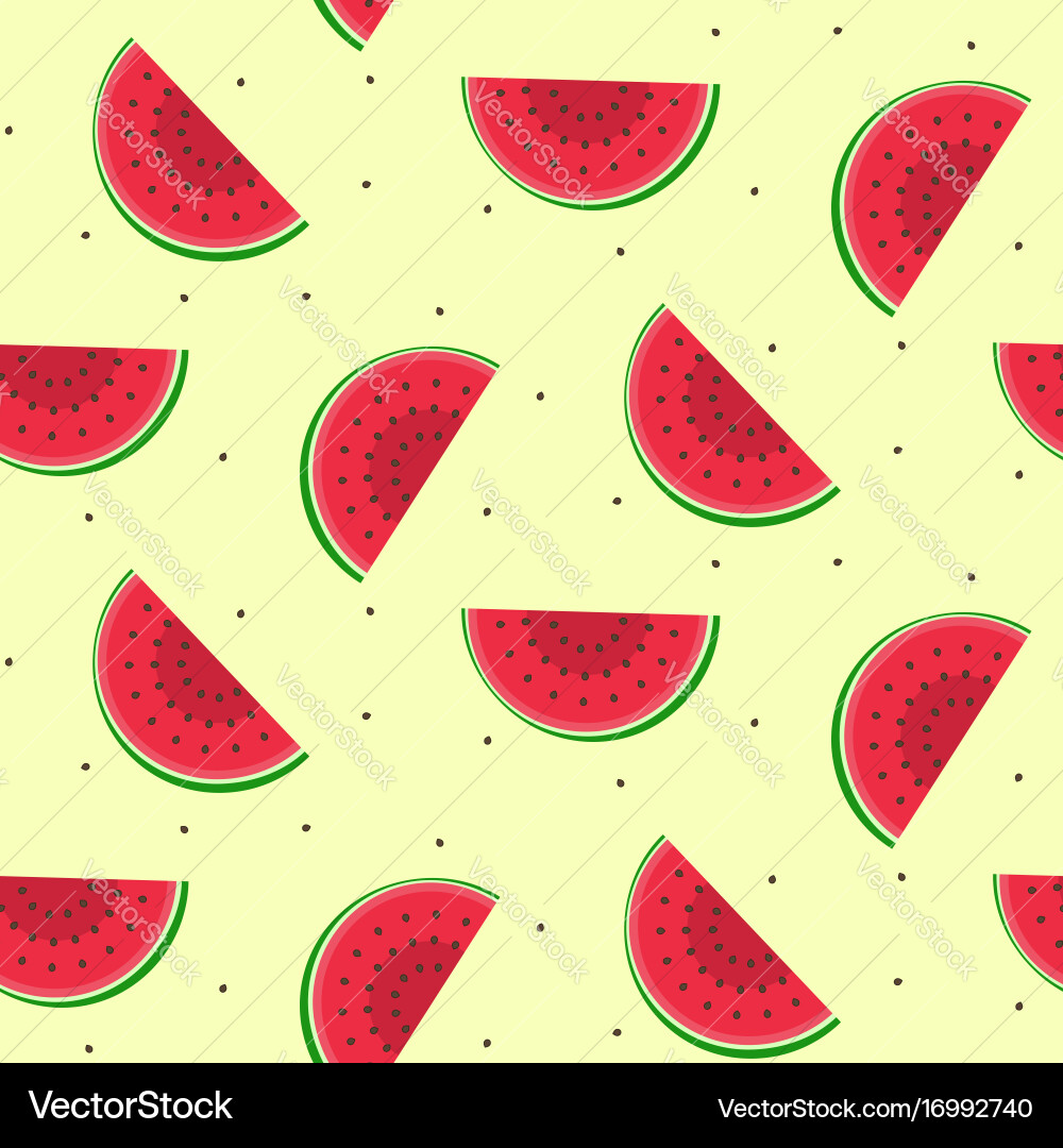 Seamless pattern with sliced watermelon seeds vector image