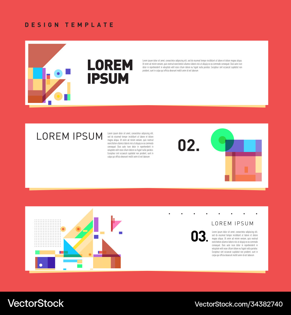 Set abstract banner web design template retro vector image