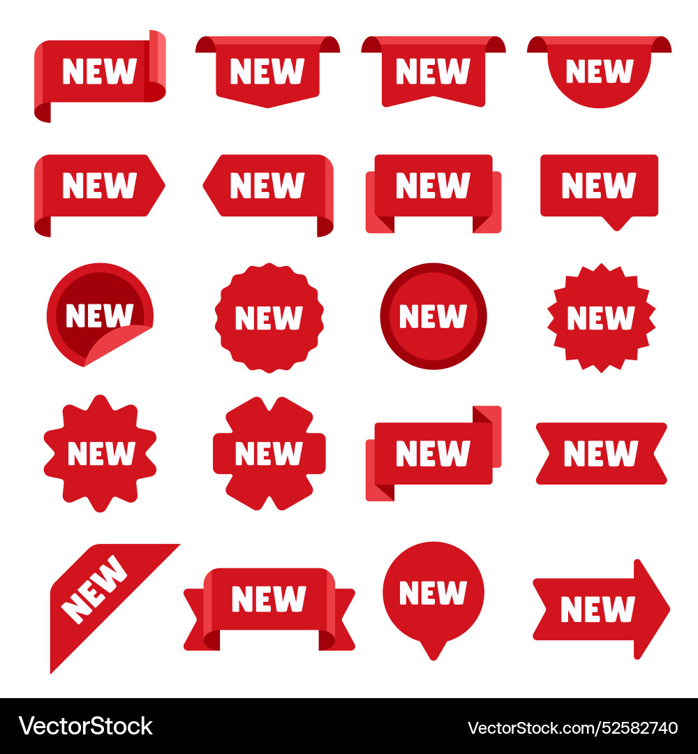 Stickers & Sale Labels - Red & Pink Vector Image