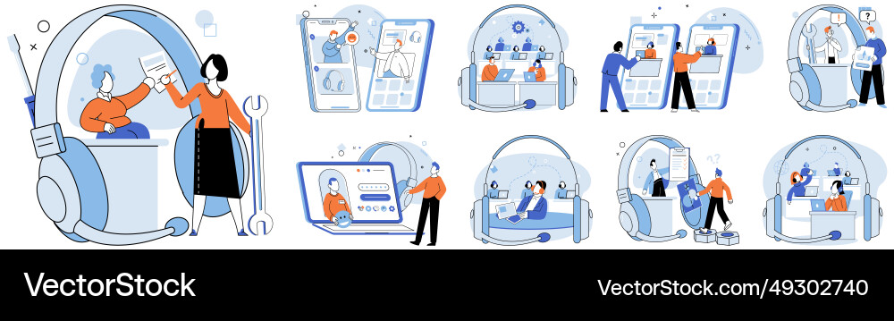 Support service streamlining Support service streamlining vector image