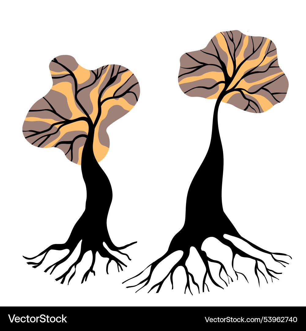 Tree silhouette trees in a simple modern style Vector Image