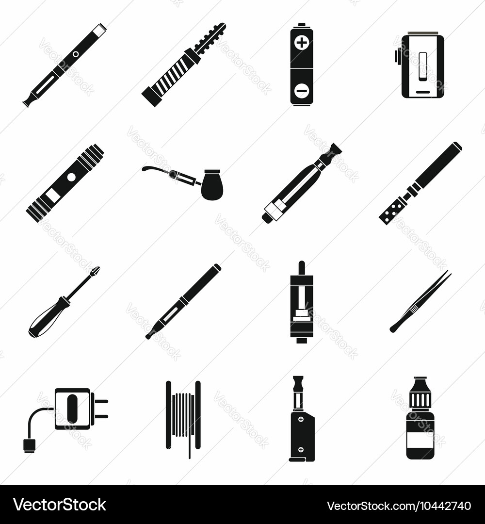 Vaping icons set simple style vector image