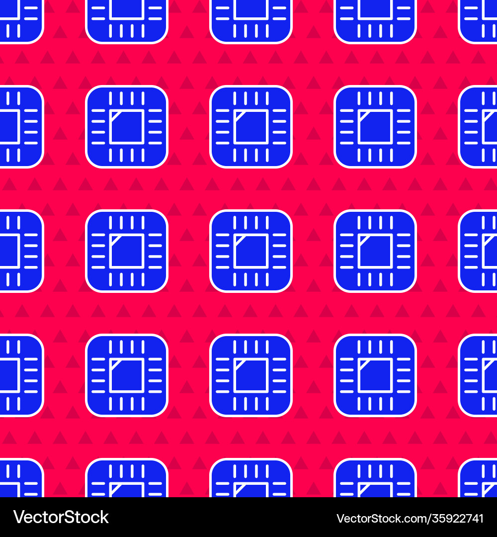 Blauer Computerprozessor mit Mikroschaltungen cpu Blauer Computerprozessor mit Mikroschaltungen cpu vektorbild
