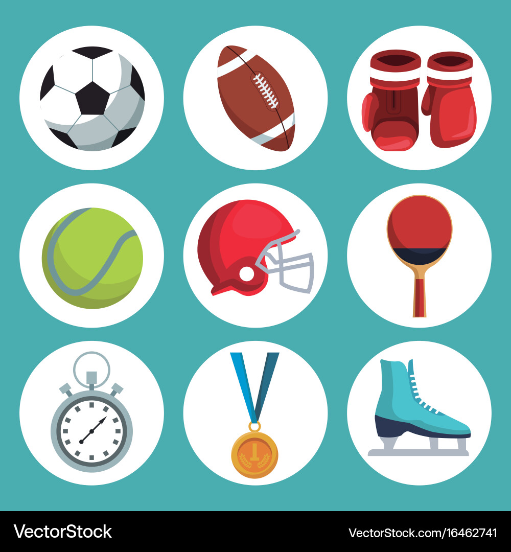 Color background with icons in circular frame Vector Image