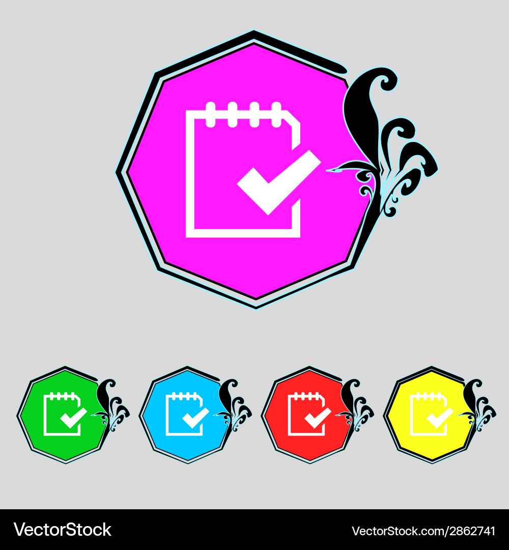 Edit document sign icon set colour button modern Vector Image