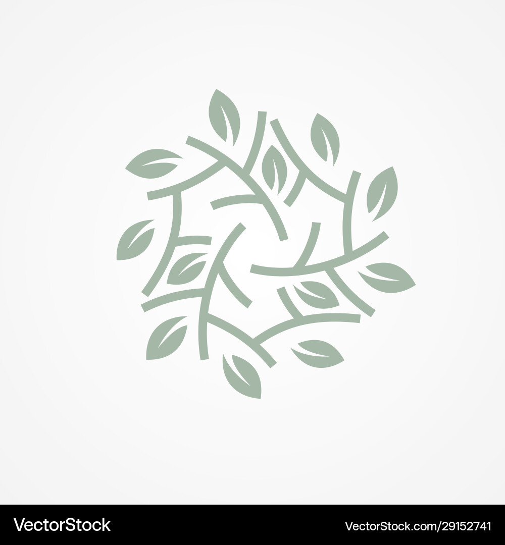 Flow trunk and leaf icon for element design symbol vector image