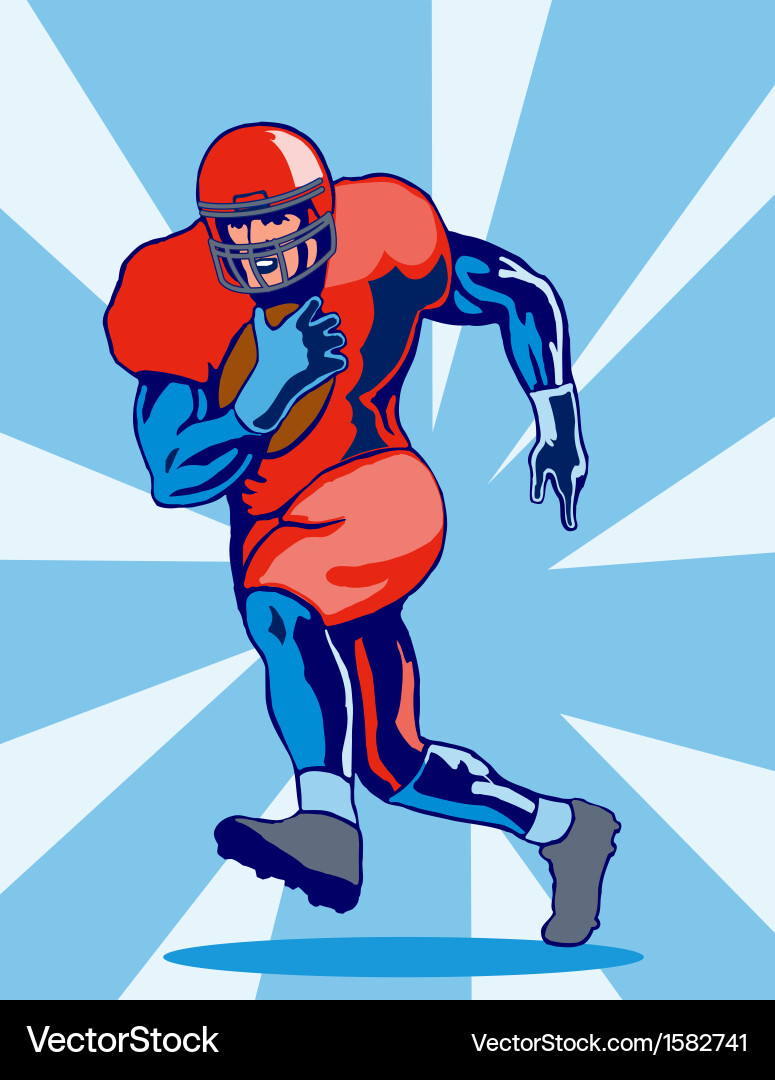Football player running Royalty Free Vector Image