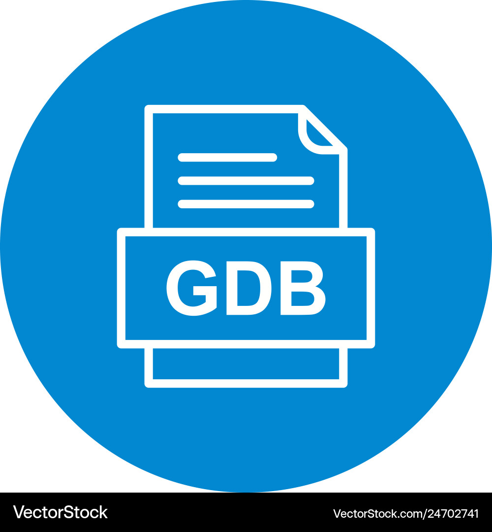 Gdb file document icon vector image