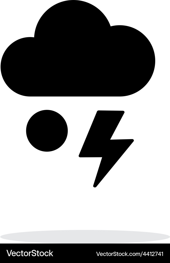Hail with lightning weather simple icon on white Vector Image