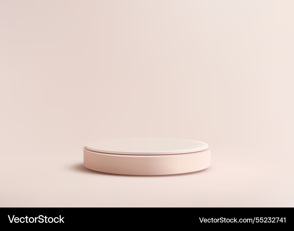 Minimal 3d white circular platform with textured Minimal 3d white circular platform with textured vector image