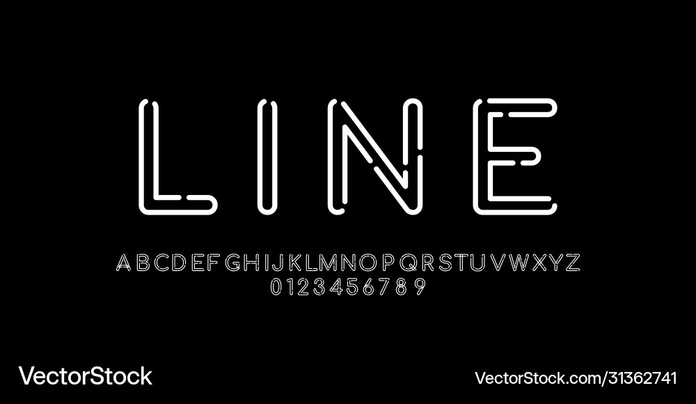 Rounded striped lines font style design templates Rounded striped lines font style design templates vector image