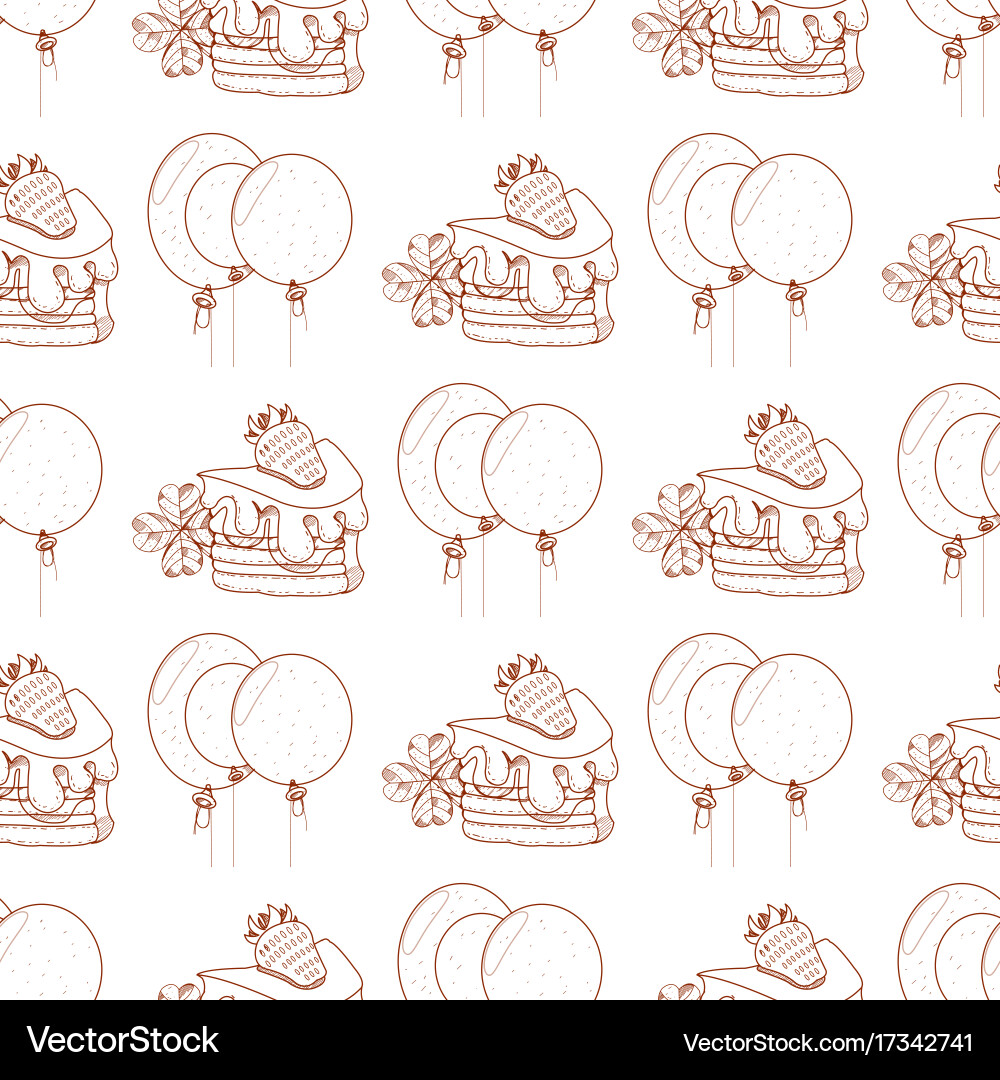 Seamless pattern with balloons and a slice vector image