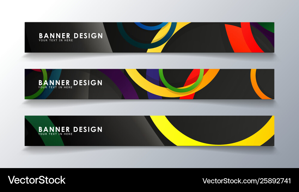 Set rectangular banner with a circle background Set rectangular banner with a circle background Vector Image