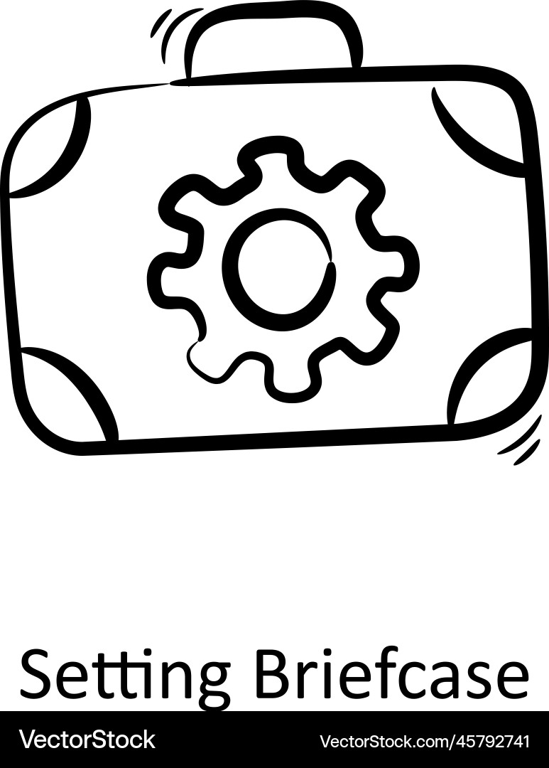 Setting briefcase outline icon design Vector Image