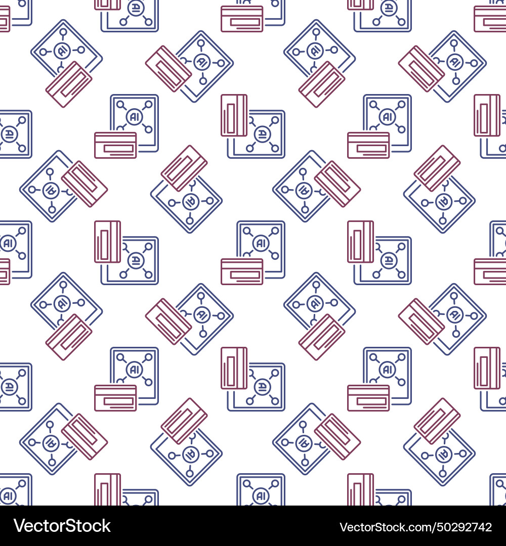 Ai payment with smartphone seamless pattern Ai payment with smartphone seamless pattern vector image