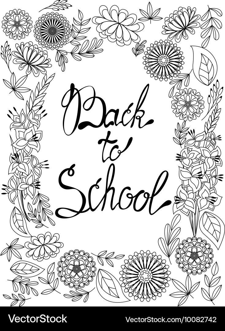 Back to School Floral Background Vector Image