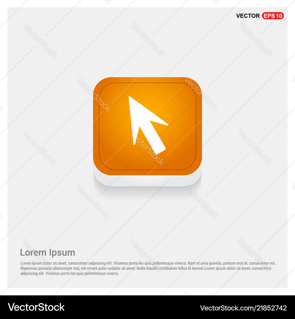 Cursor icon orange abstract web button Cursor icon orange abstract web button vector image