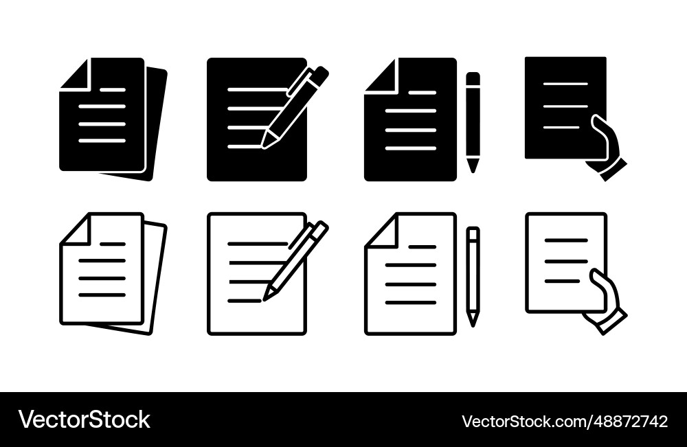 Document icon paper file vector image
