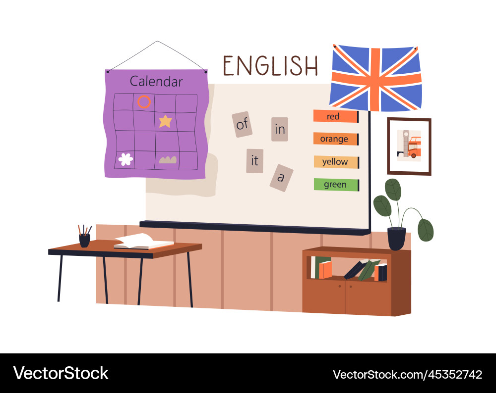 English foreign language class empty grammar English foreign language class empty grammar vector image