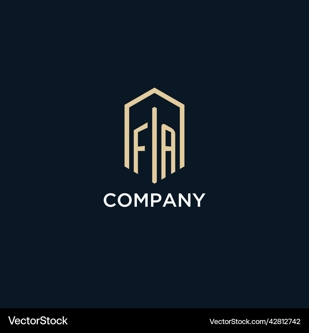 Fa initial monogram logo with hexagonal shape Fa initial monogram logo with hexagonal shape Vector Image