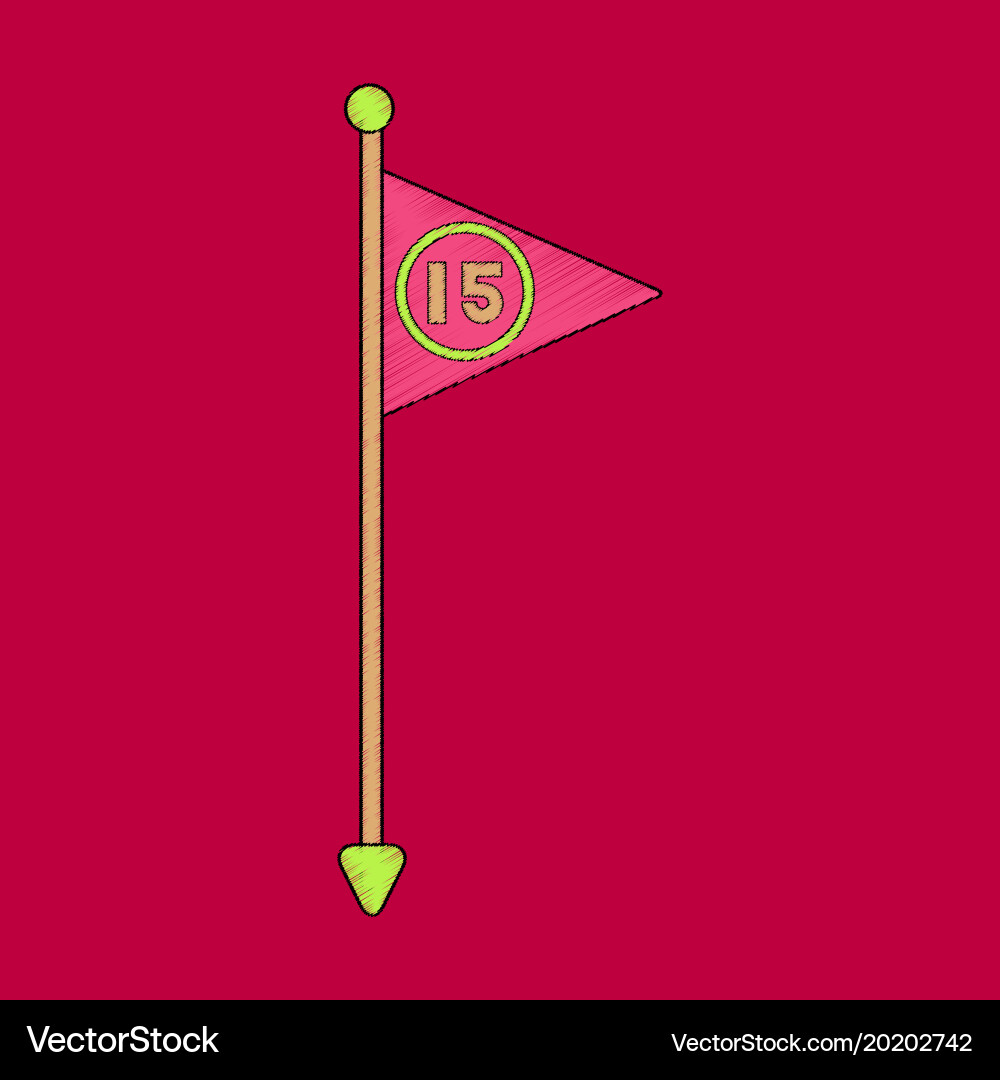 Flat shading style icon flag number Vector Image