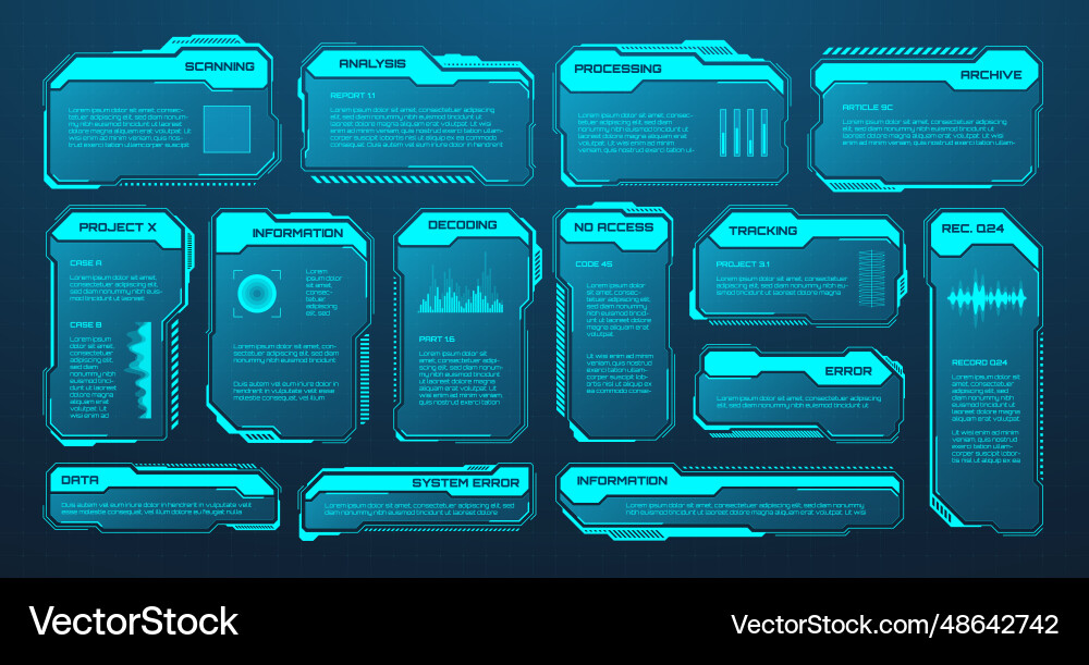 Futuristic HUD UI Elements vector image