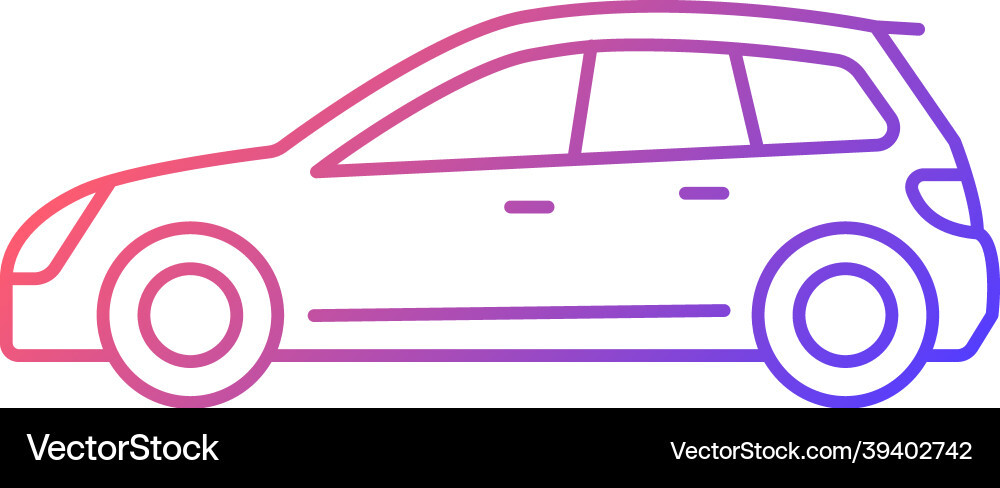 Hatchback gradient linear icon Hatchback gradient linear icon vector image