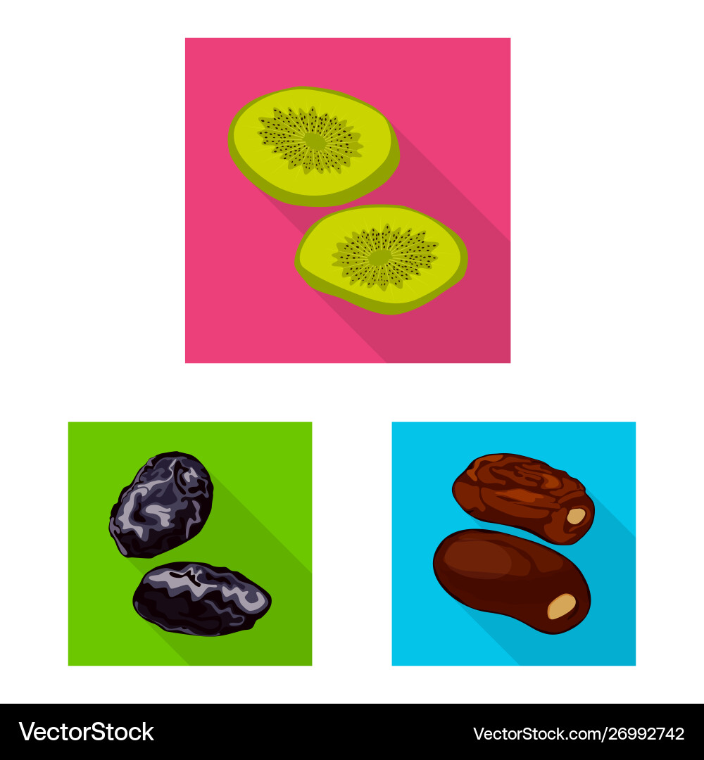 Isolated object fruit and dried icon set Vector Image