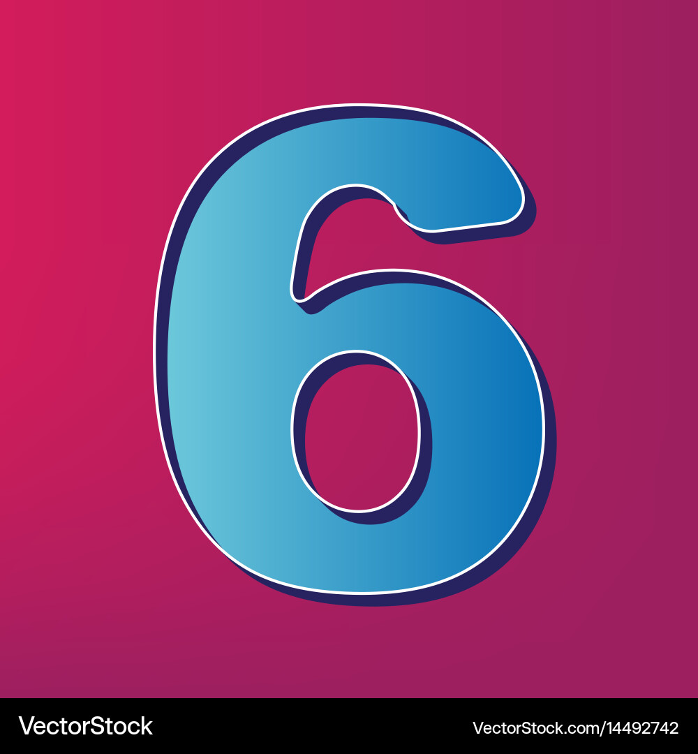 Number 6 sign design template element Vector Image