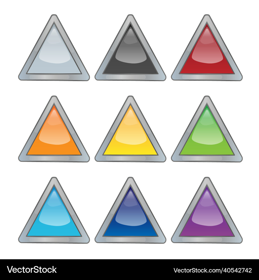 Set of bright blank buttons metallic frames Set of bright blank buttons metallic frames vector image