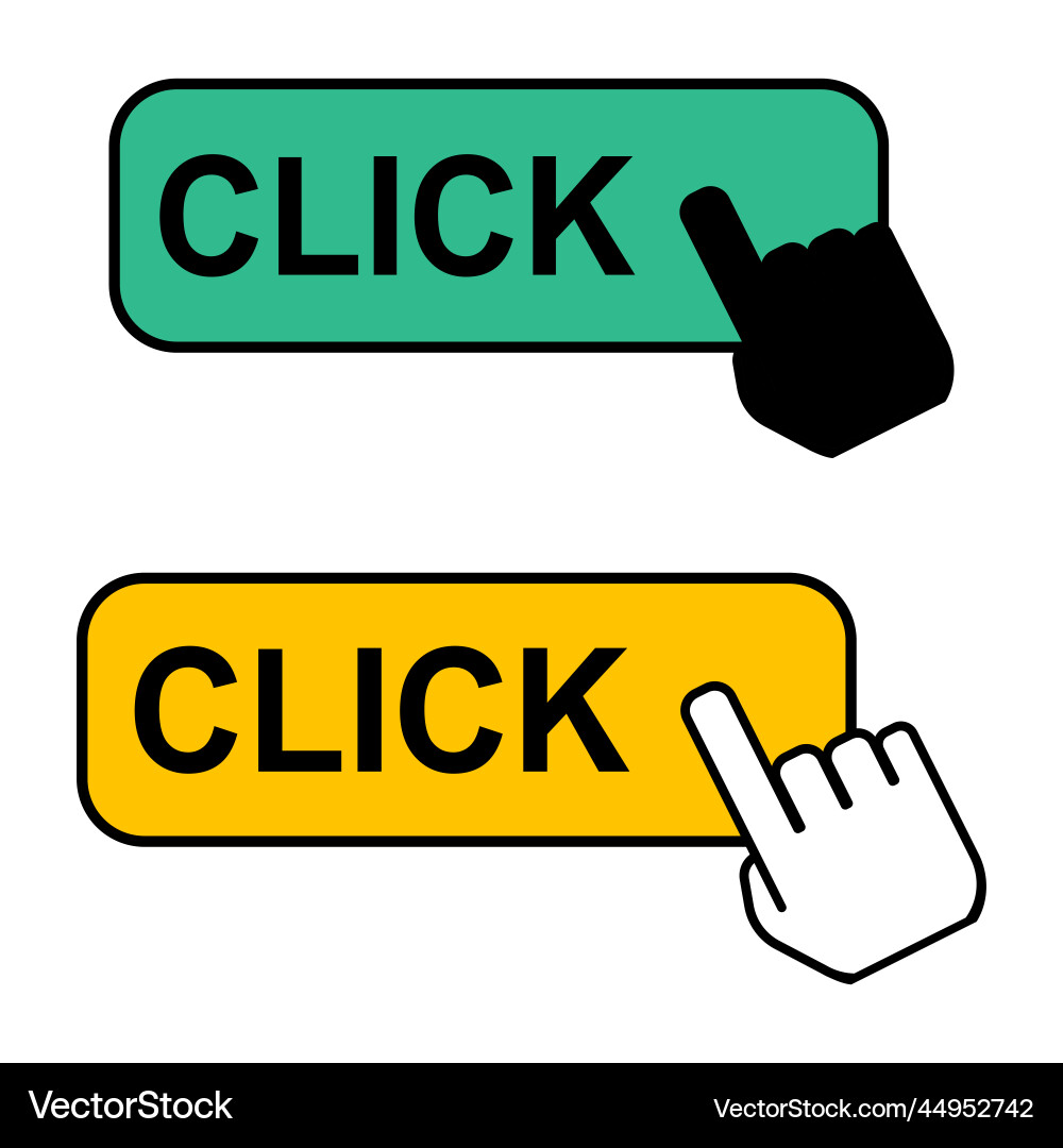 Set of click here web button internet flat Set of click here web button internet flat Vector Image