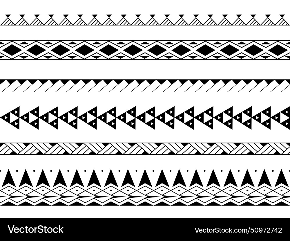 Set of ethnic seamless pattern ornament vector image