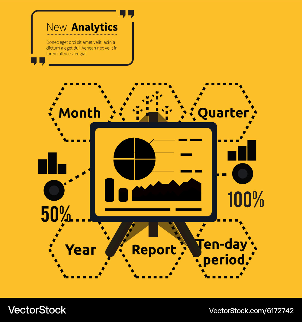 Stand with charts and parameters Vector Image