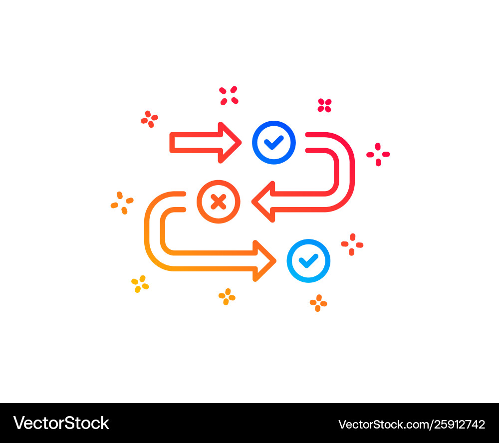 Survey progress line icon algorithm sign vector image