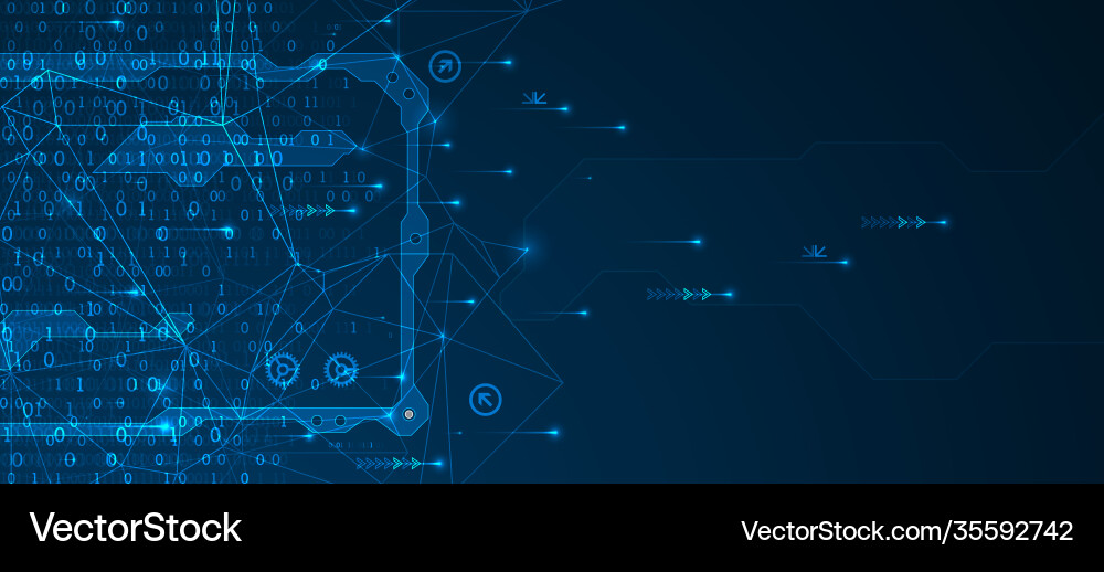 Technology background big data concept binary Technology background big data concept binary vector image