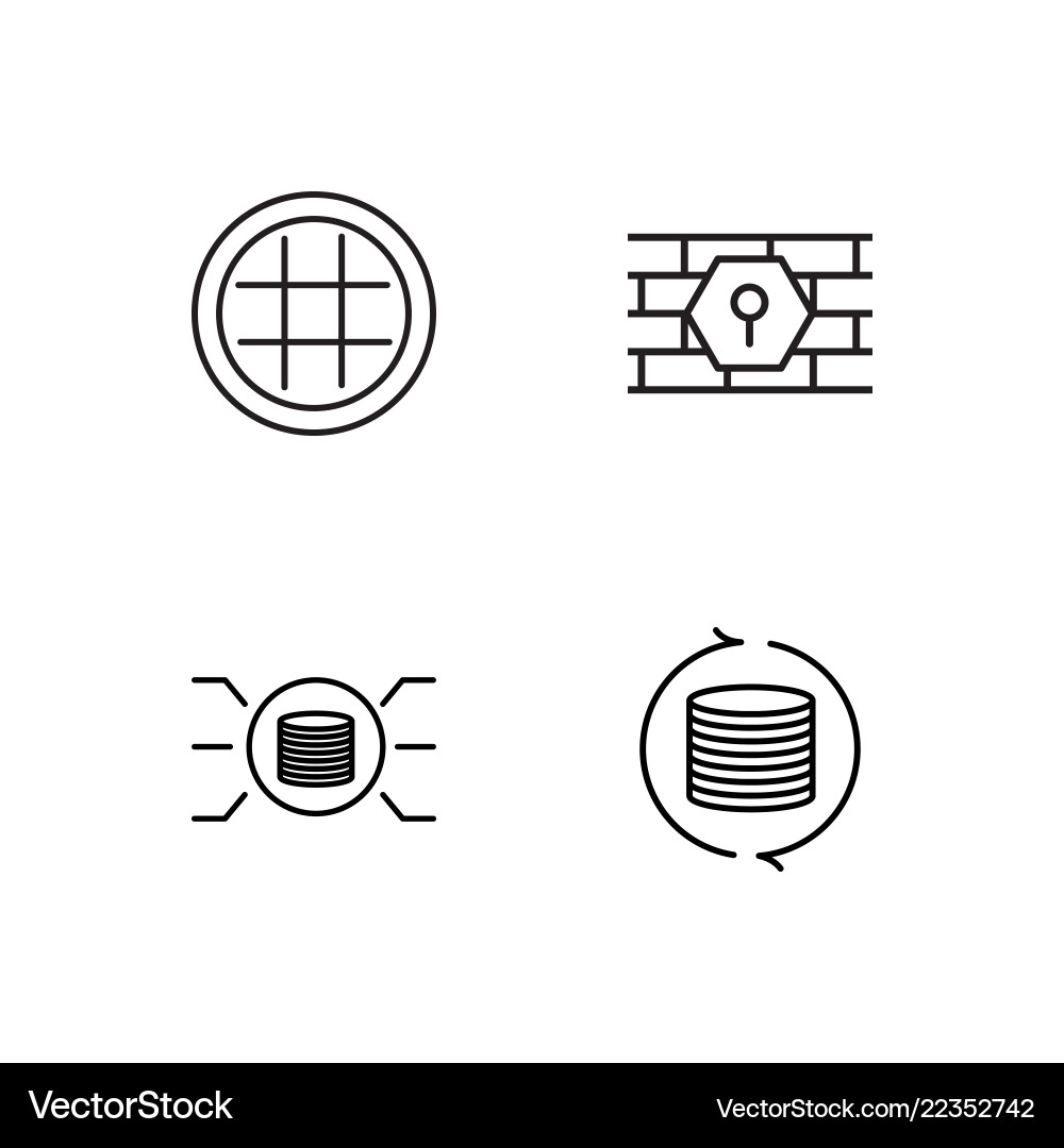 Web simple outlined icons set Vector Image