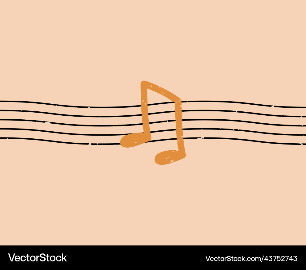 Abstract note print boho minimalist printable Vector Image