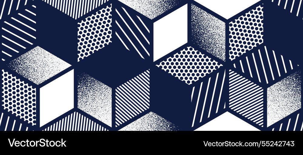 Cubes seamless pattern 3d isometric blocks Cubes seamless pattern 3d isometric blocks Vector Image