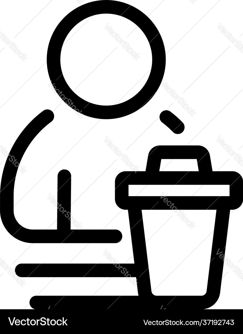 Delete profile icon outline style Vector Image
