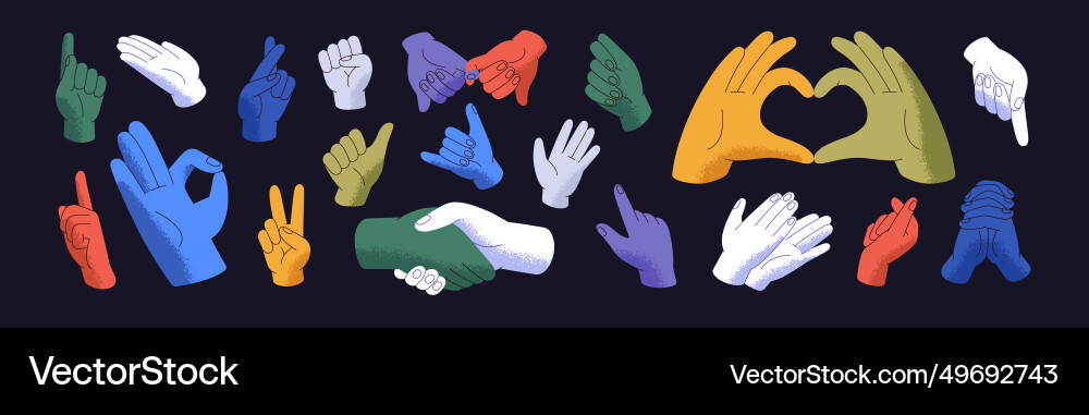 Different hand gestures set body language Different hand gestures set body language vector image