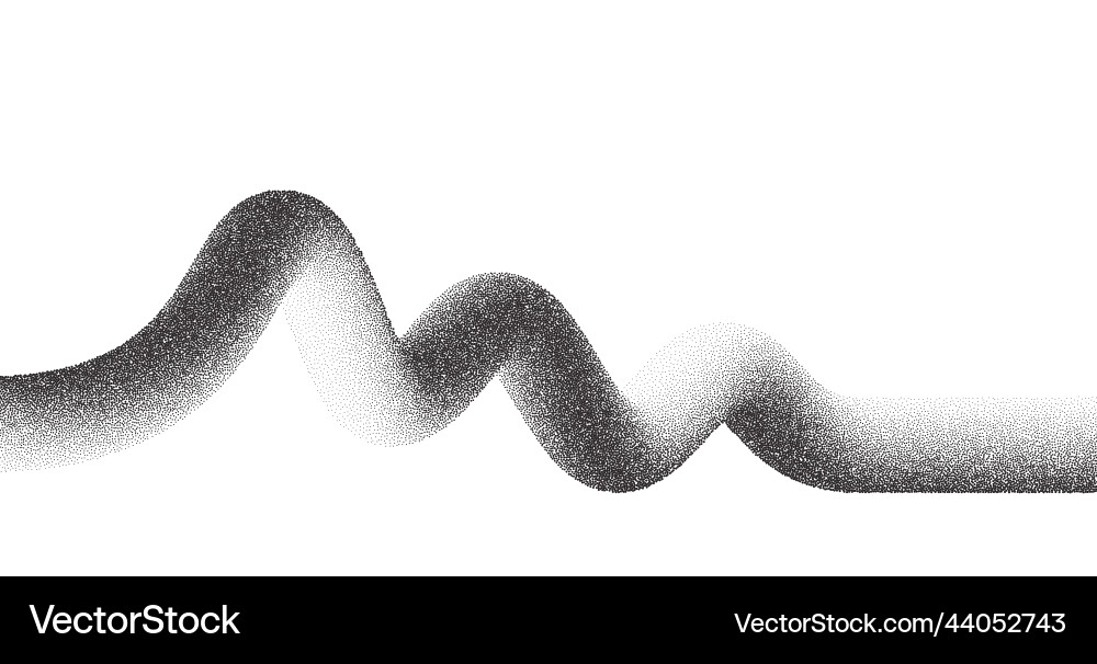 Dotwork wave pattern background black noise Vector Image