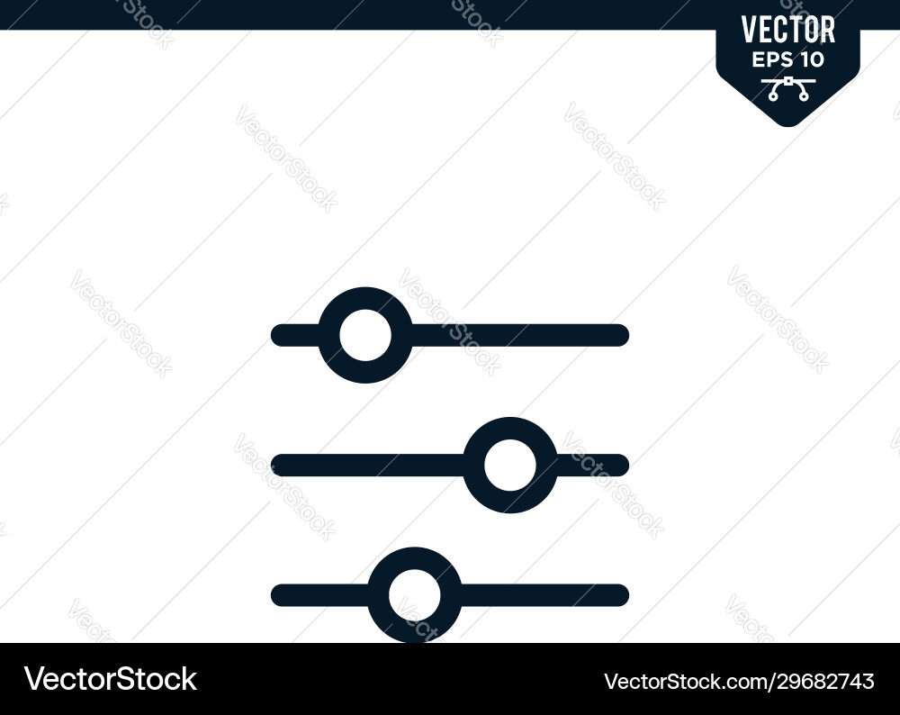 Equalizer or setting icon outlined style vector image