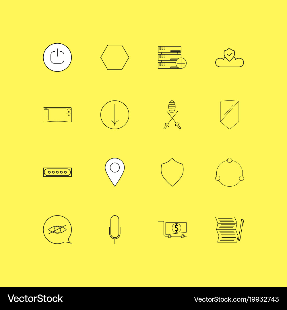 Essential linear icon set simple outline icons Vector Image