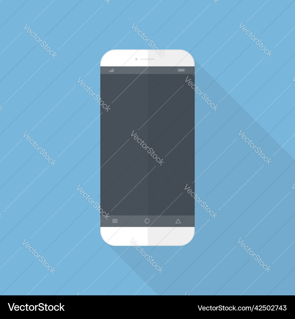 Flash design with long shadow the smart phone Vector Image