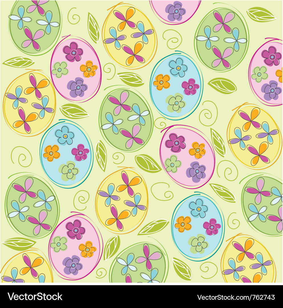 Floral Easter Pattern vector image