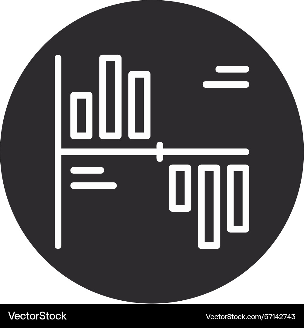 Gantt chart inverted circle black Vector Image