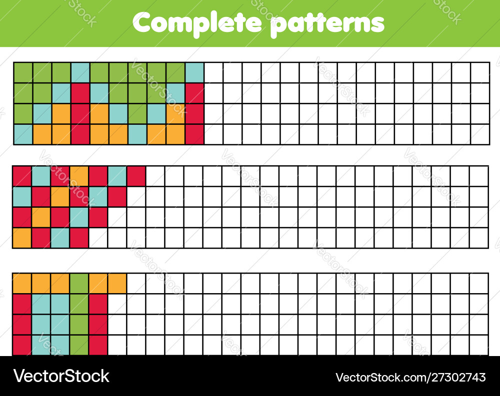 Geometric Pattern Coloring Game vector image