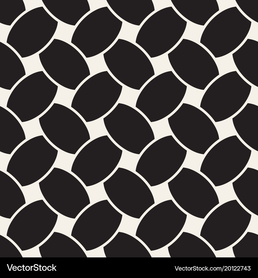 Geometric seamless pattern with curved vector image