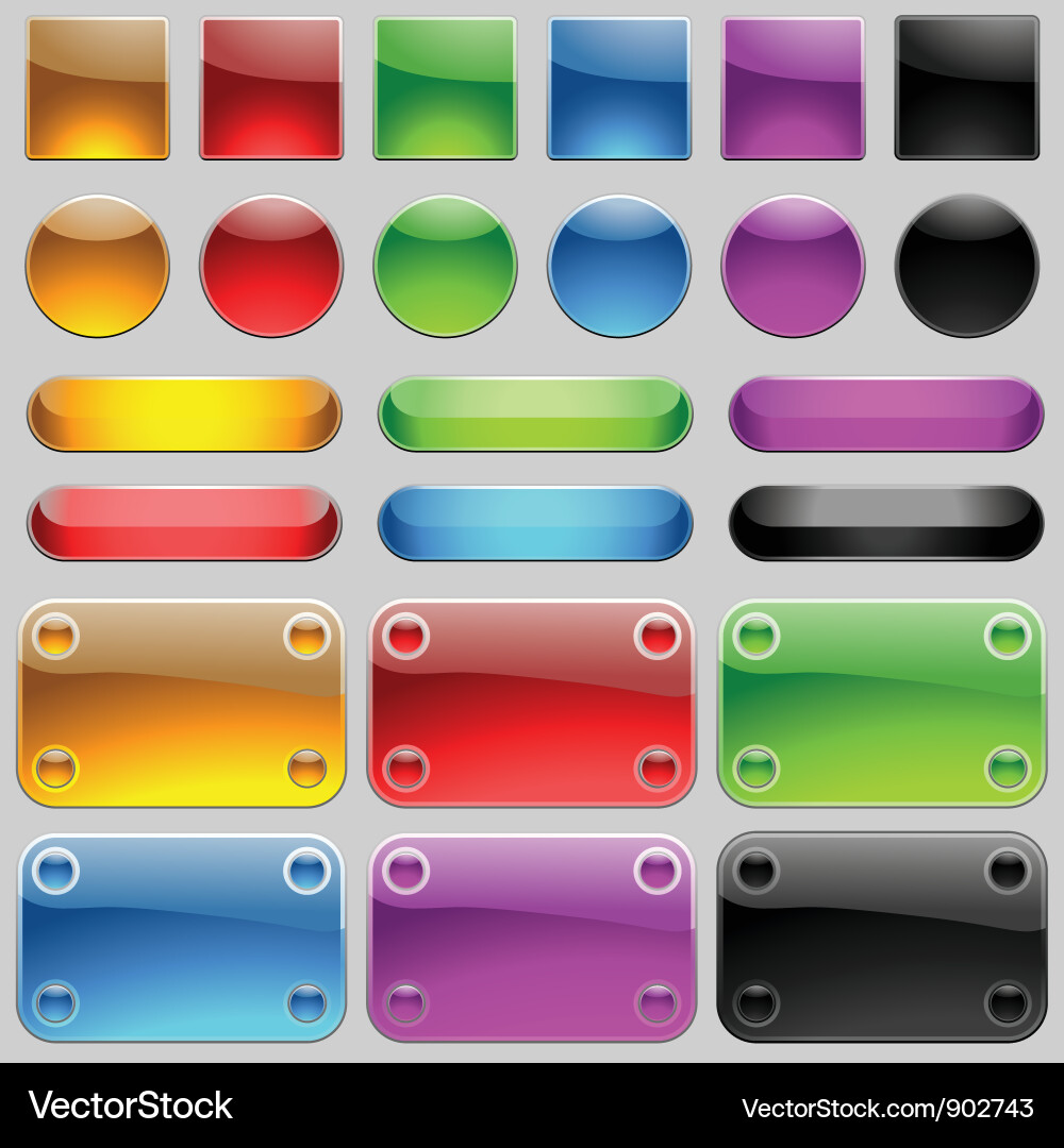 Glossy Button Set vector image